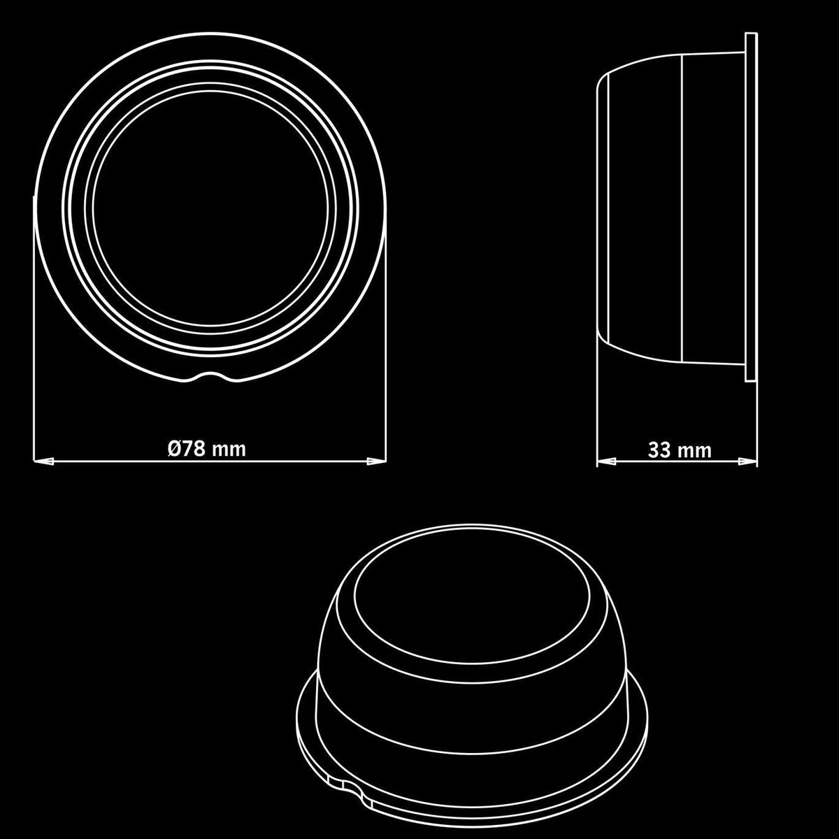 Strands Dark Knight Viking LED Marker Lights / Dark Smoked Lens