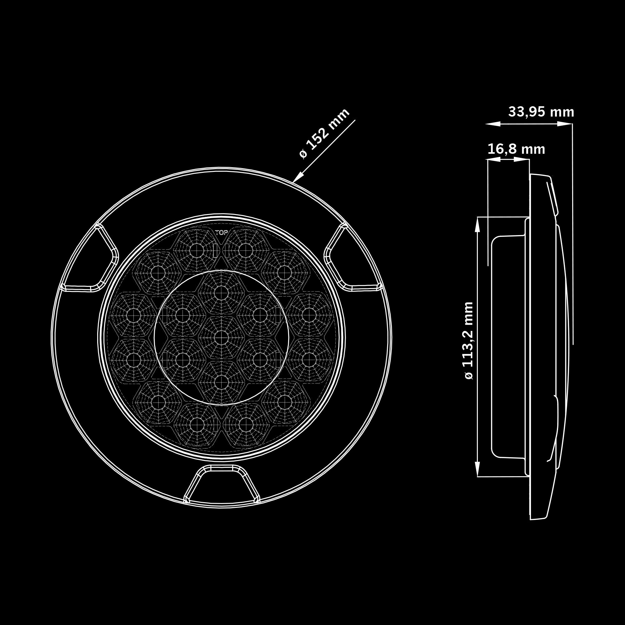 Strands Freedom Black Raven Rear Light with Stop, Tail & Indicator UK + Ireland