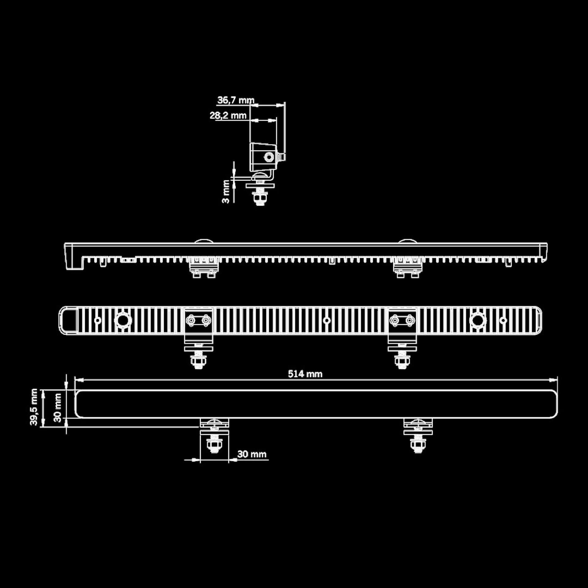 Strands Nuuk E-Line Low Profile LED Light Bar / 20" UK + Ireland