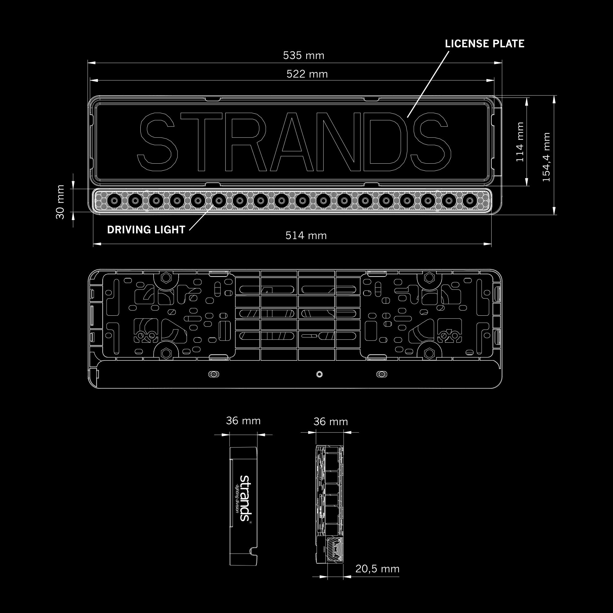 Strands Nuuk E-Line Number Plate LED Light Bar - spo-cs-disabled - spo-default - spo-disabled - spo-notify-me-disabled