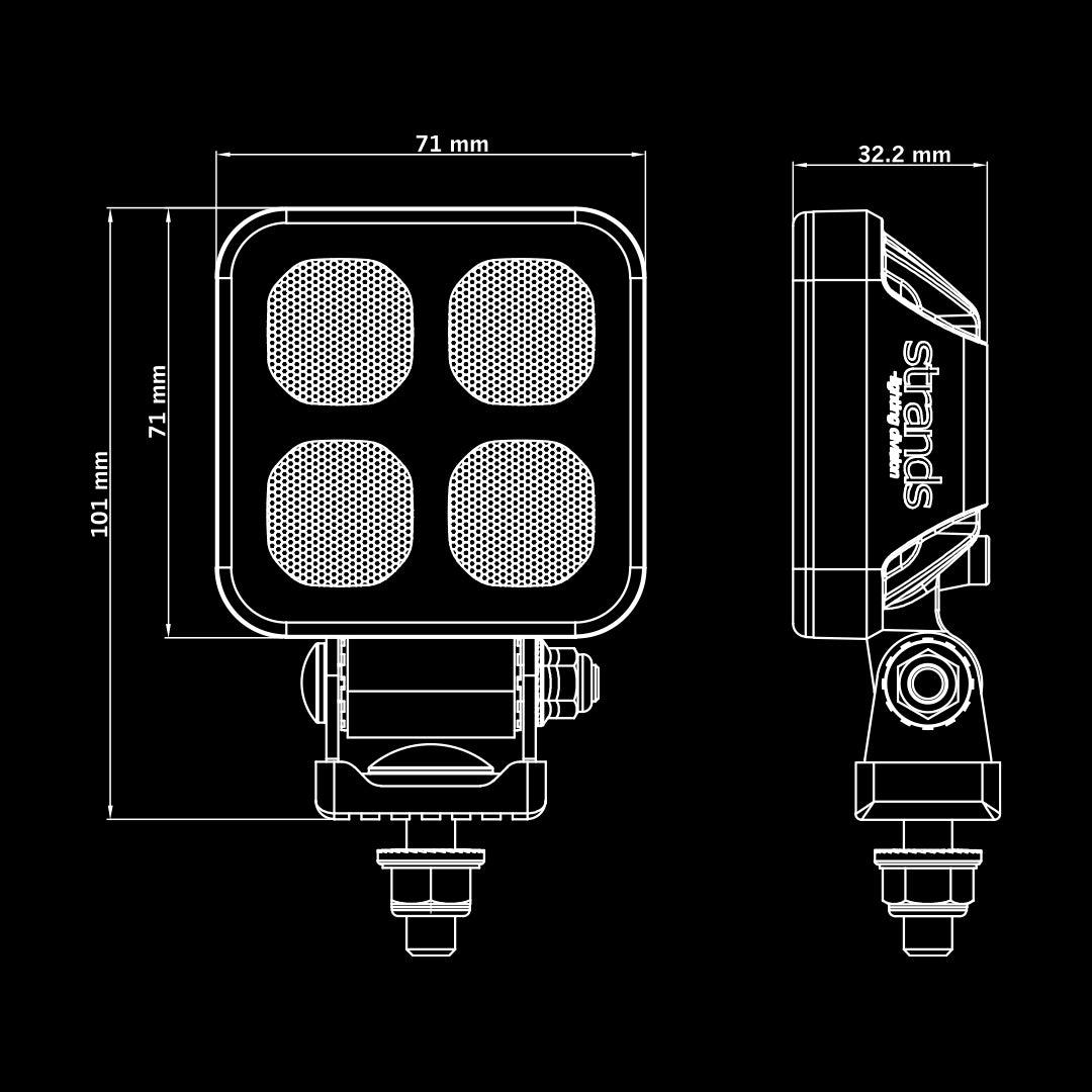 Strands Dark Knight Hardcore Mini LED-arbetslampa