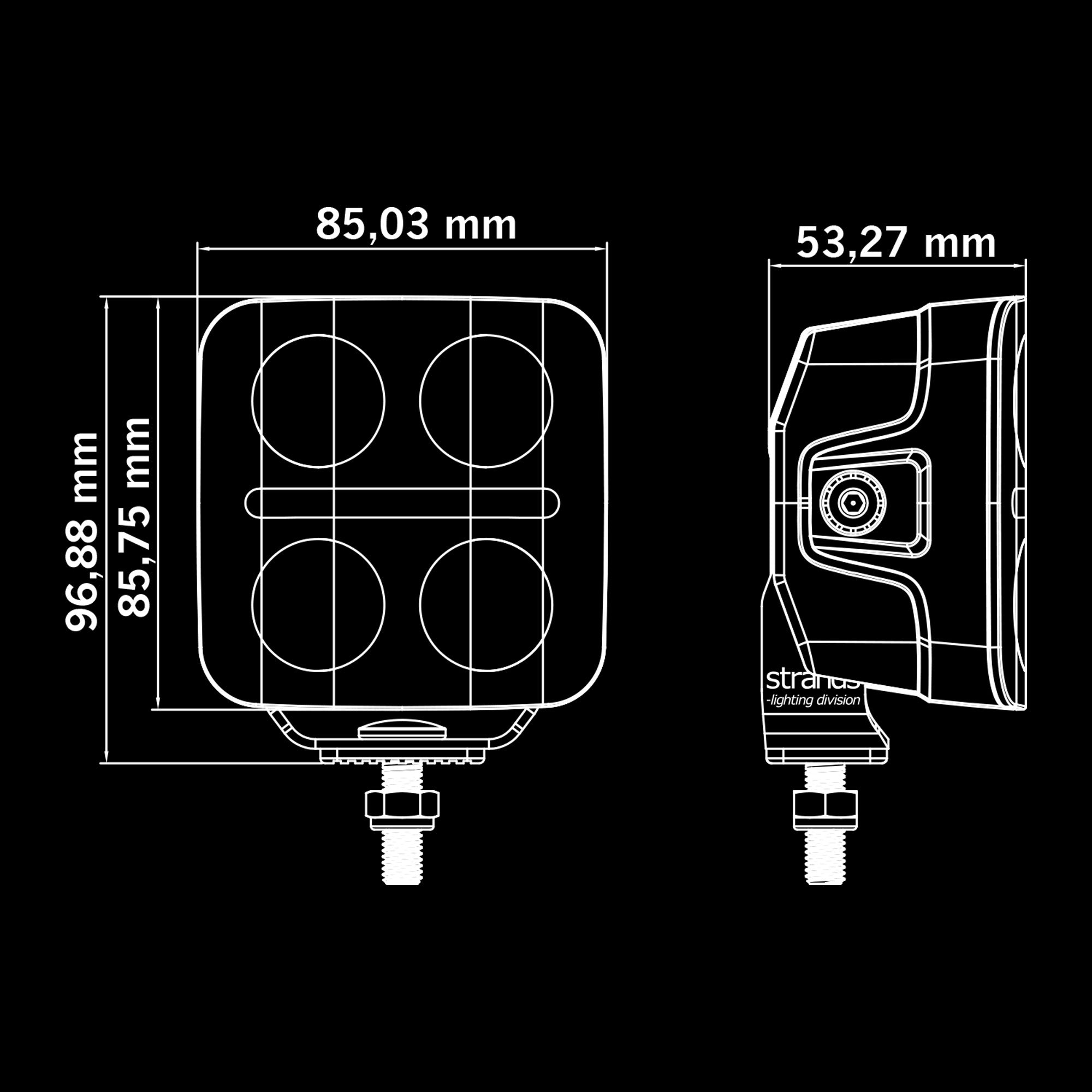 Strands Nuuk D-Line QBA Driving Spot Light 3" UK + Ireland