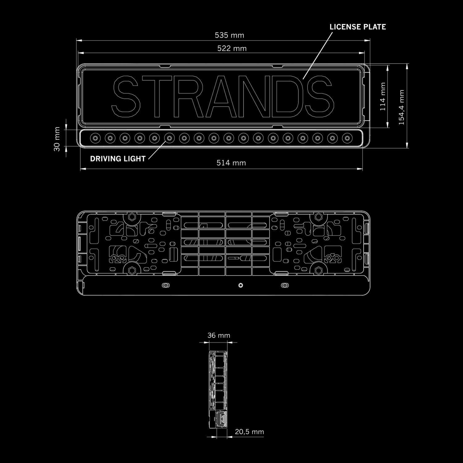 Strands Lighting Division NUUK E-LINE BLACK LED BAR 20