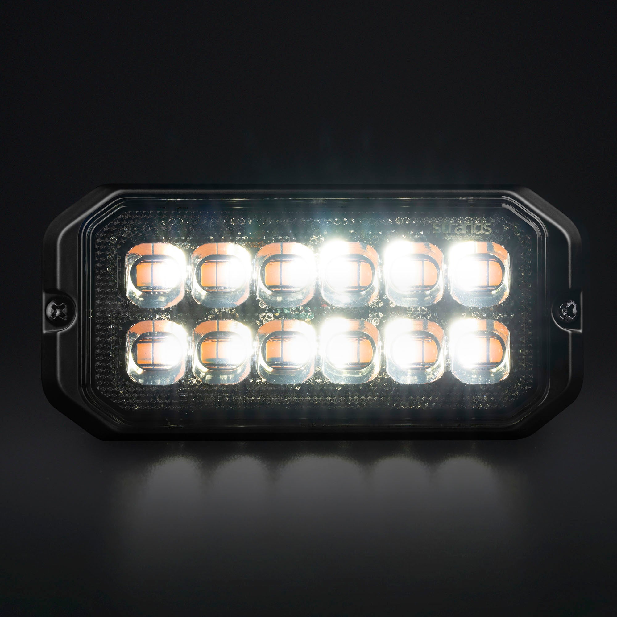 Strands Dark Knight Duo Stroboskop-Warnleuchte mit 12 LEDs / Gelb & Weiß