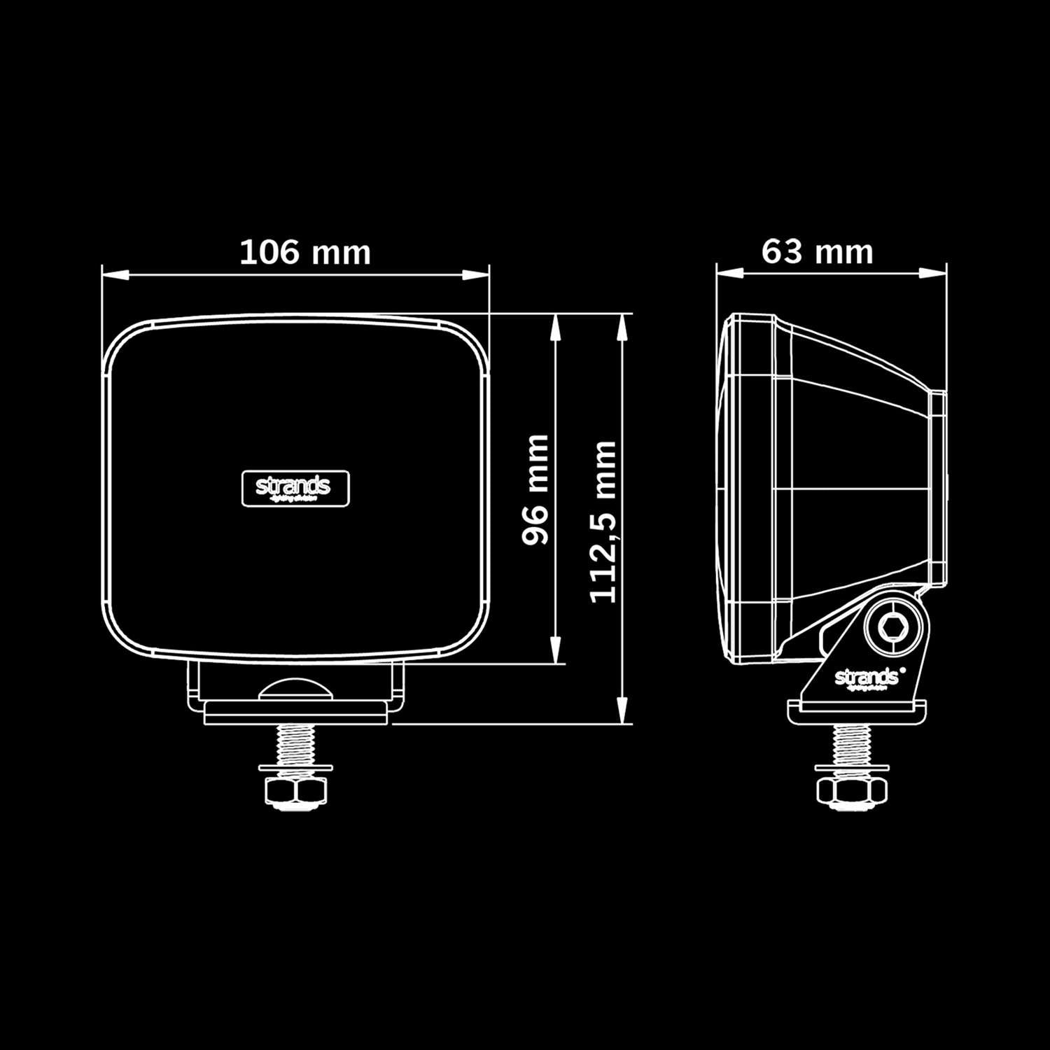 Strands IZE OG Square Work Light / 42W UK + Ireland