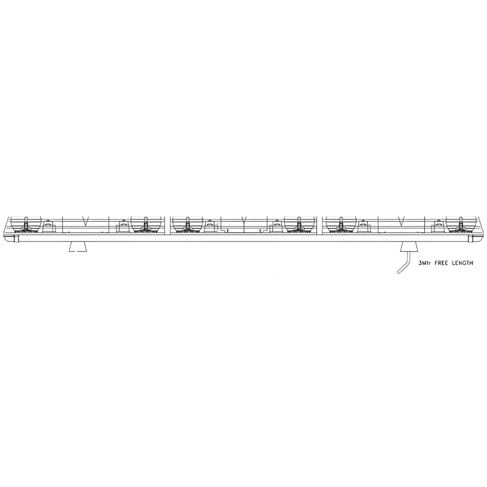 ECCO 60-serien 6 x roterende lysbjelke / 1524 mm