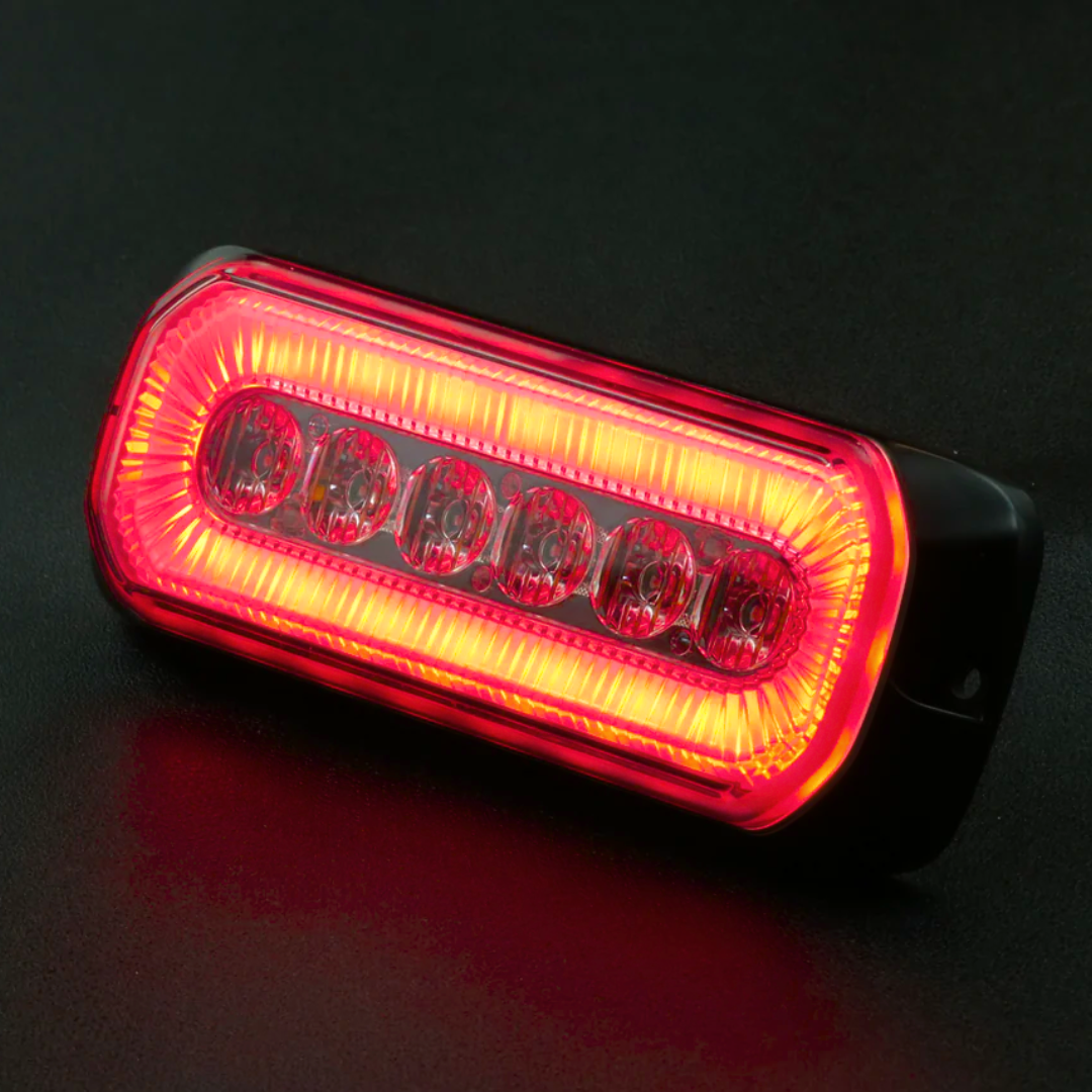 Luce stroboscopica Halo Blitz con anello Halo a LED rosso