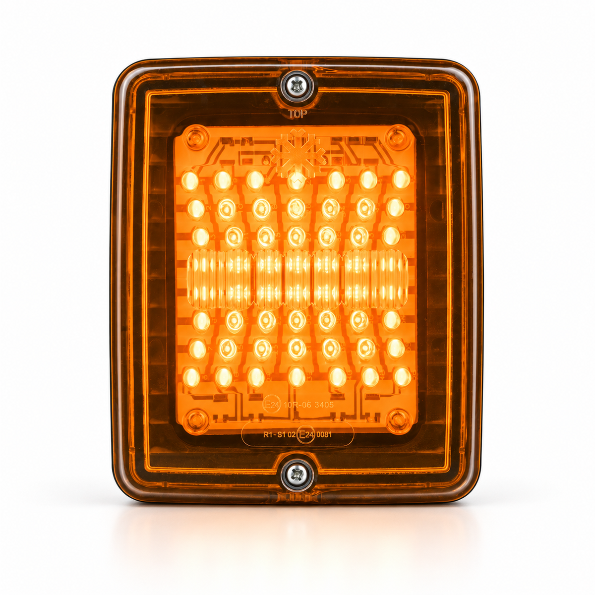 Strands IZE LED Rectangular Amber Indicator Light with Amber Lens