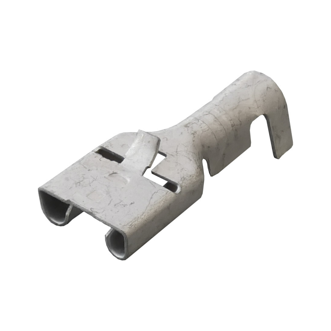 Non Insulated 6.3mm Spade Crimp Terminals with Locking Tab for 2.5mm Cable / Pack of 100