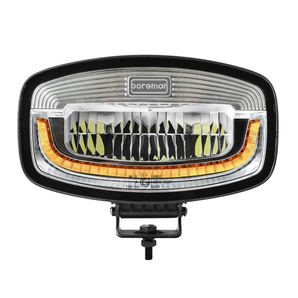 Boreman Phantom Silver LED Jumbo Driving Lamp with Amber / White Position Light