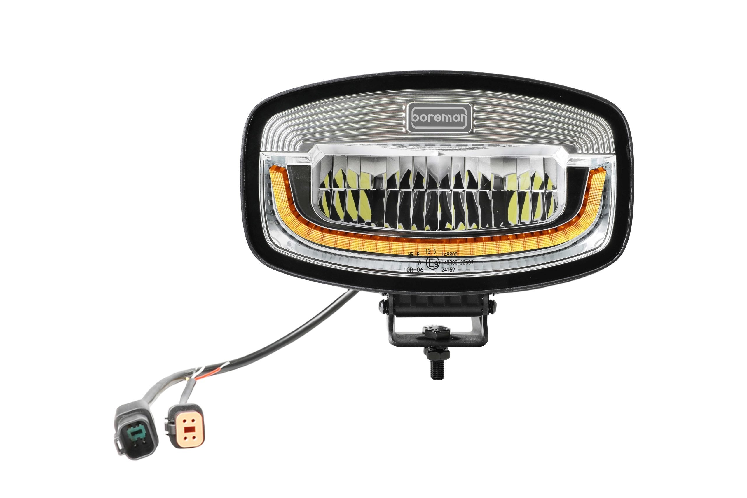 Boreman Phantom Silver LED Jumbo Driving Lamp with Amber / White Position Light