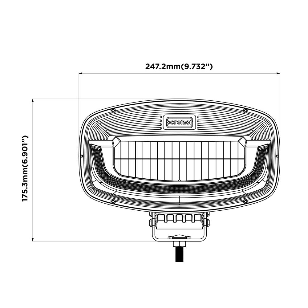 Boreman Phantom Silver LED Jumbo Driving Lamp with Amber / White Position Light