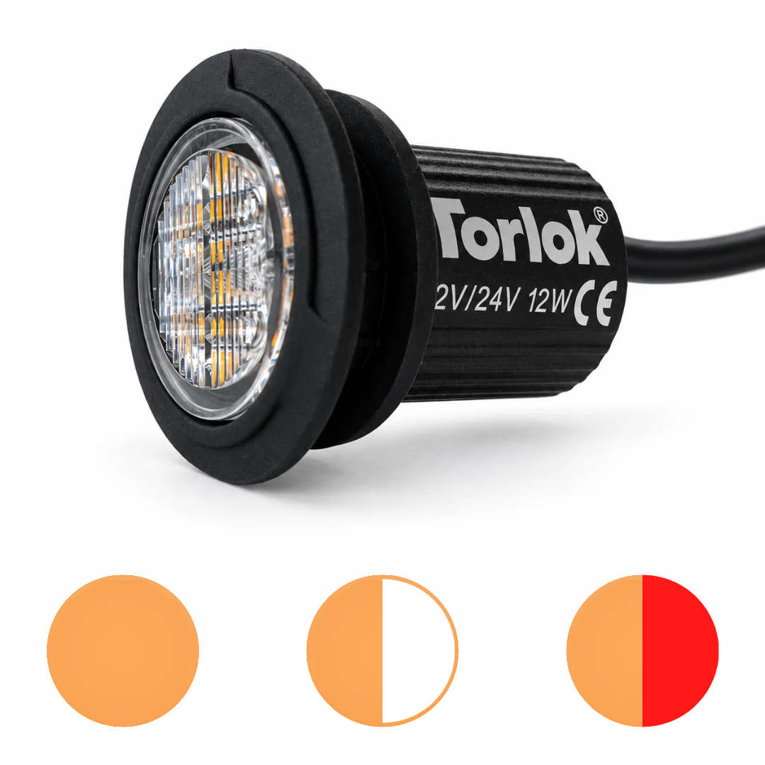 Round Hideaway Covert Strobe Light / Single & Dual Colour Options