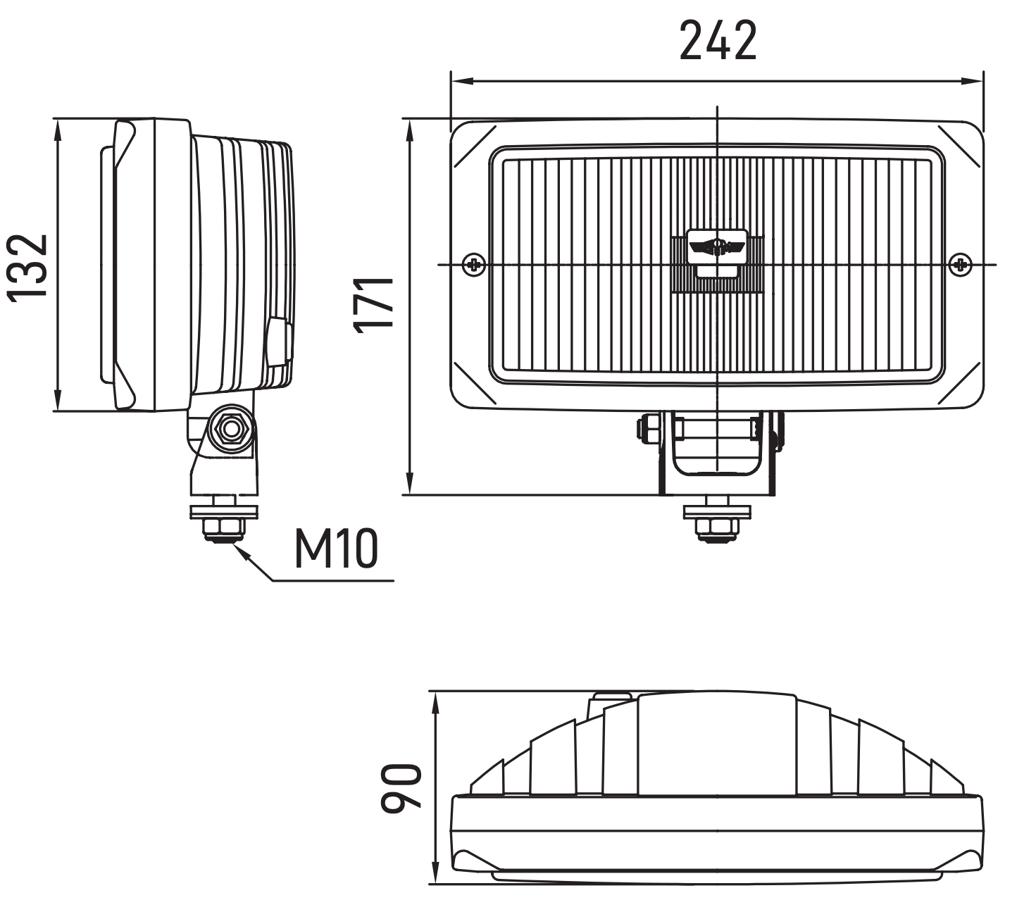 SIM 3225 Rectangular Fog Lamp / Blue Cover Included