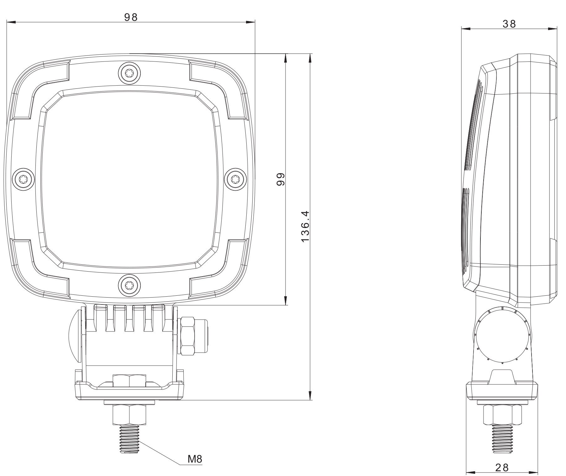 Fristom LED Work Lamp / 1400 Lumen / Slimline