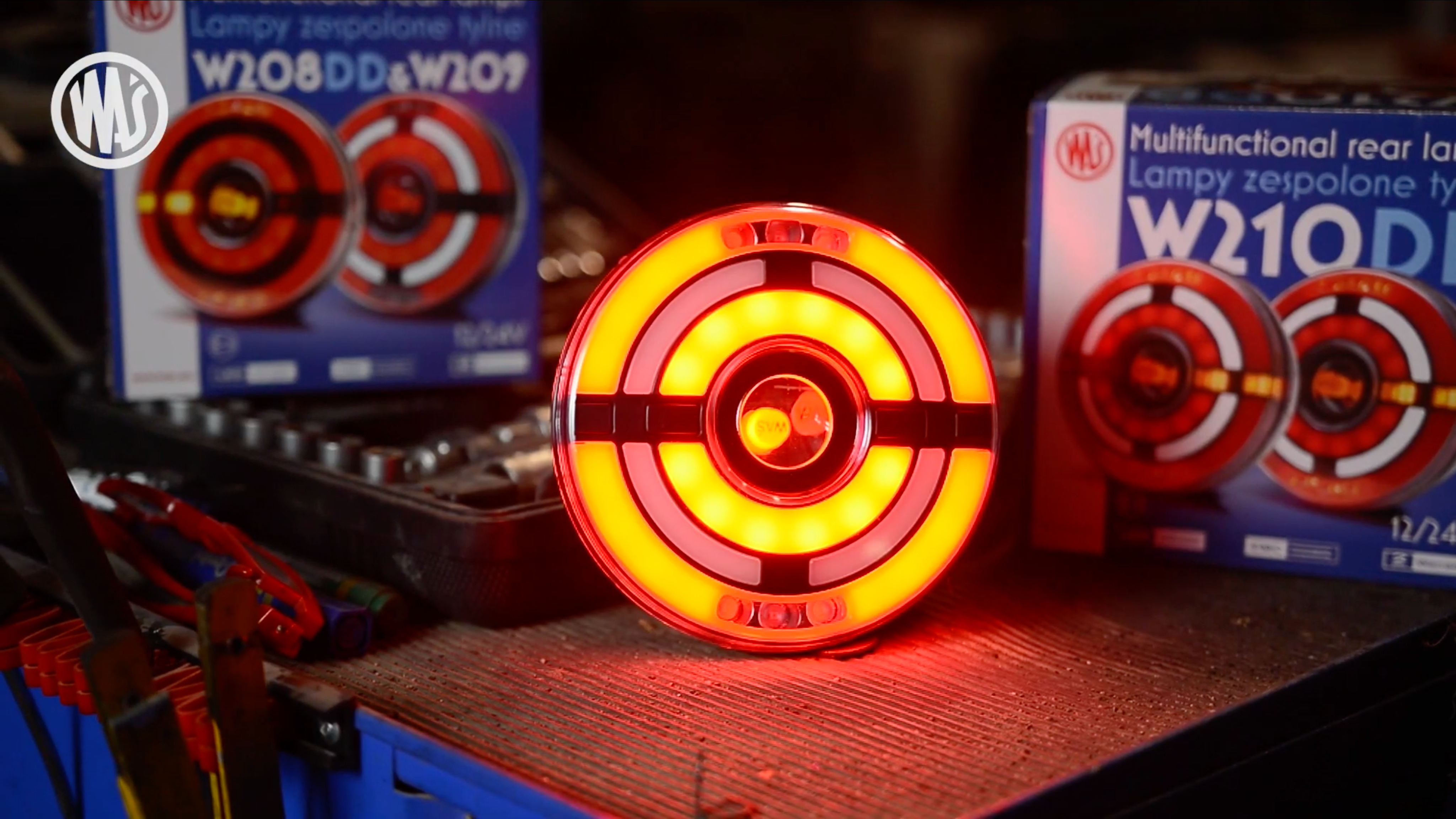 W208 Round Neon Rear Light with Static Indicator