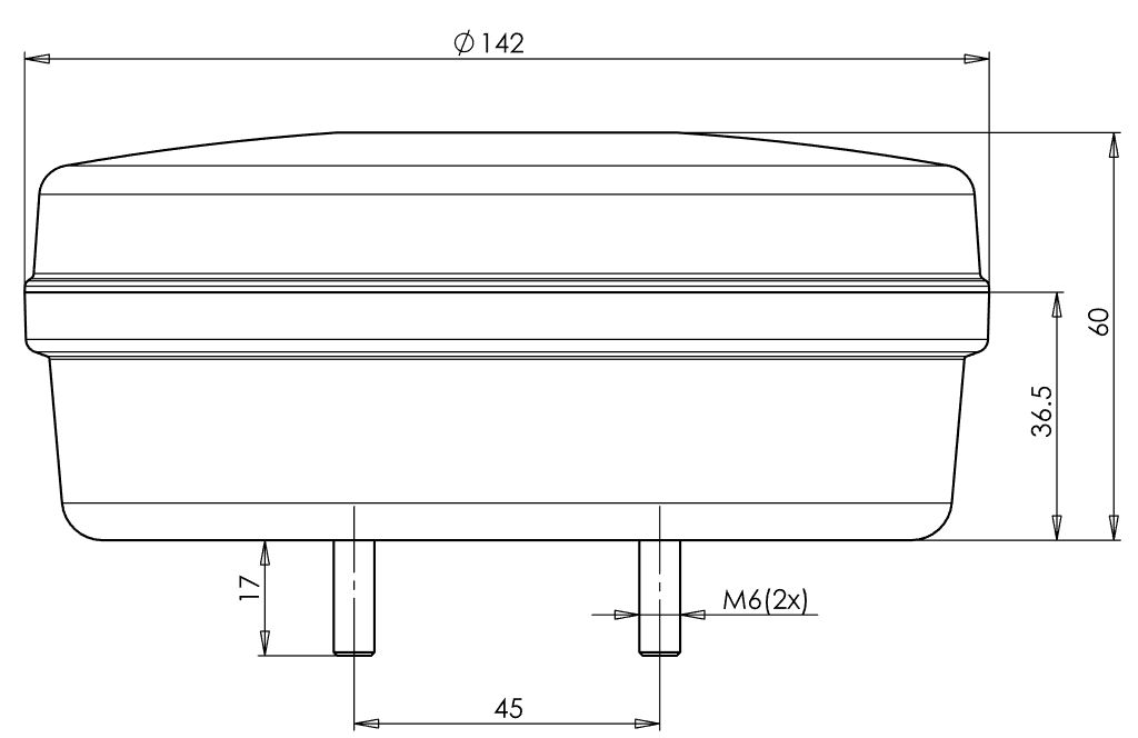 W208 Round Neon Rear Light with Static Indicator