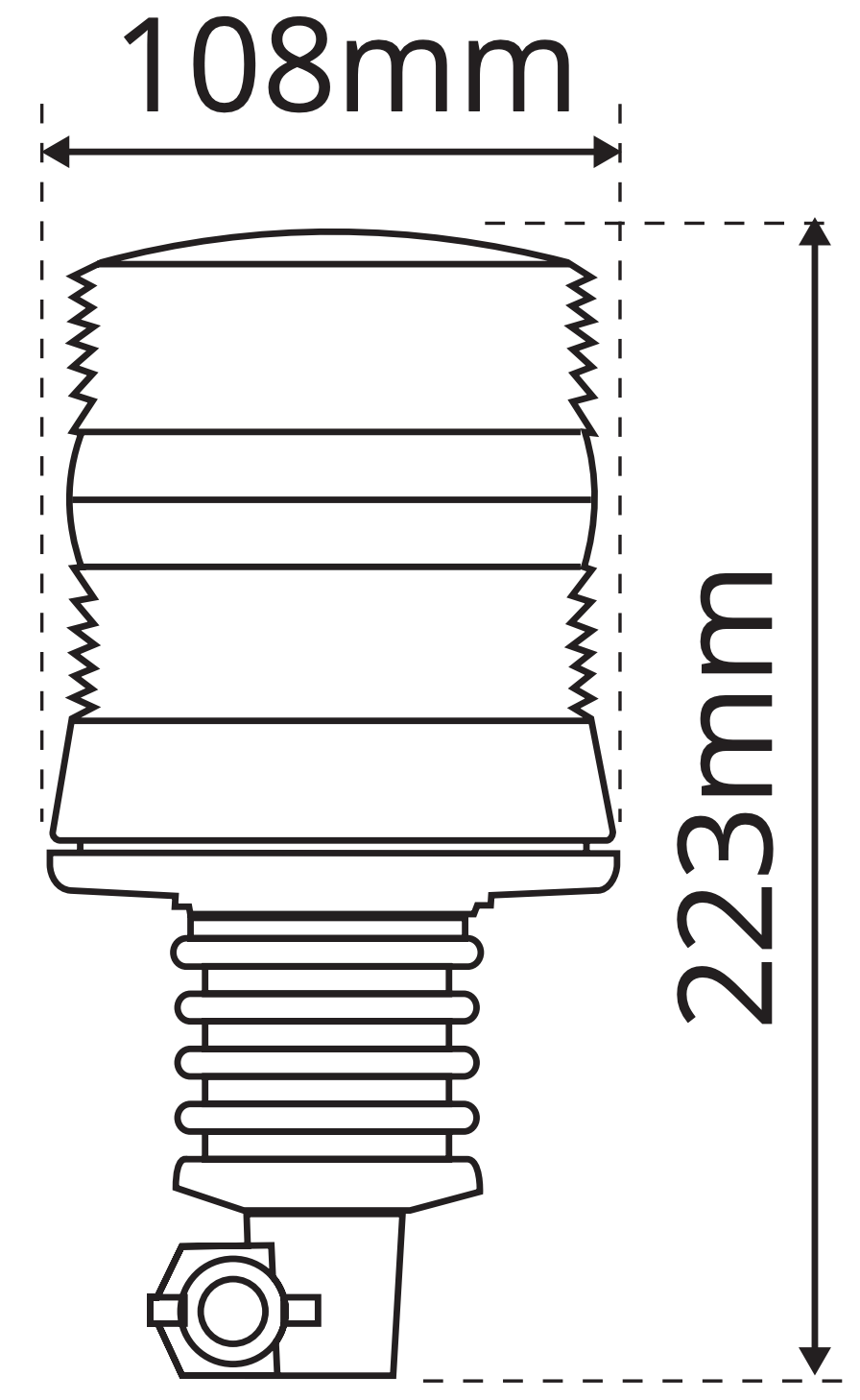 LAP Beacon with Amber Lens / Flexi DIN Pole