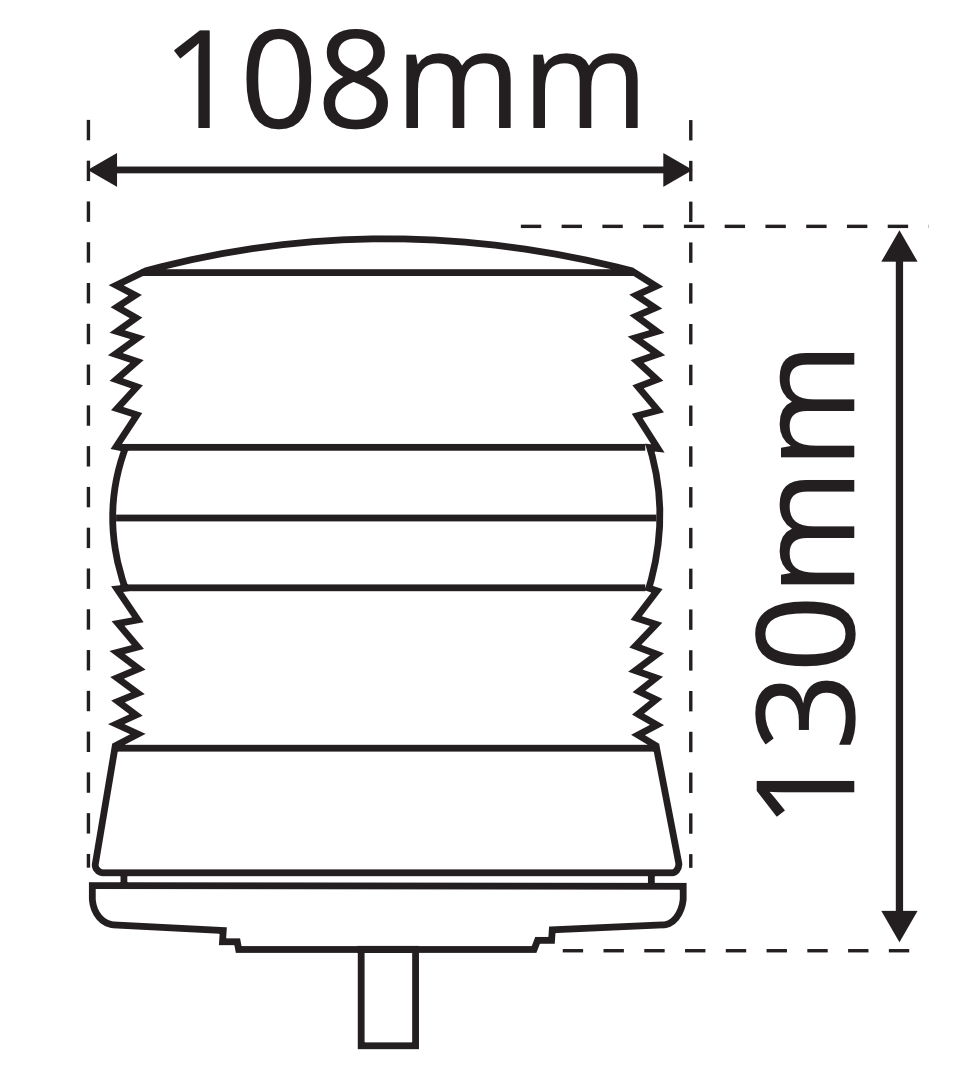 LAP Beacon with Amber Lens / Single Bolt Mount