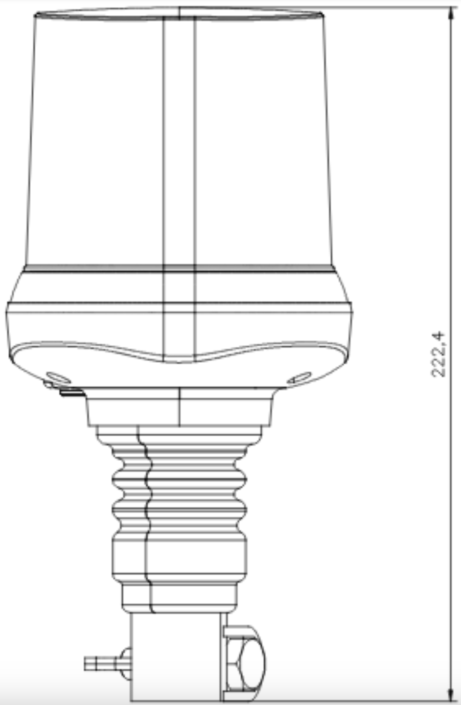 X-Spider Dark Lens LED Beacon / Flexi DIN Base