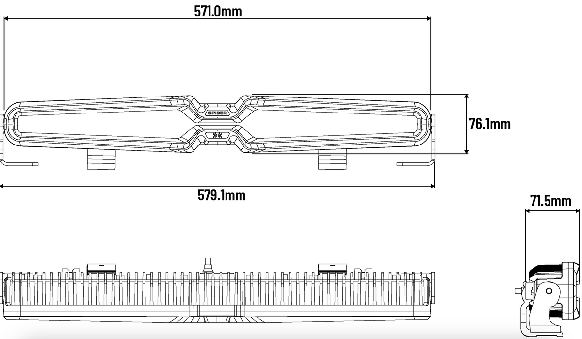 22" Spider NOXID Light Bar with Dual Position Light & Strobe Functions