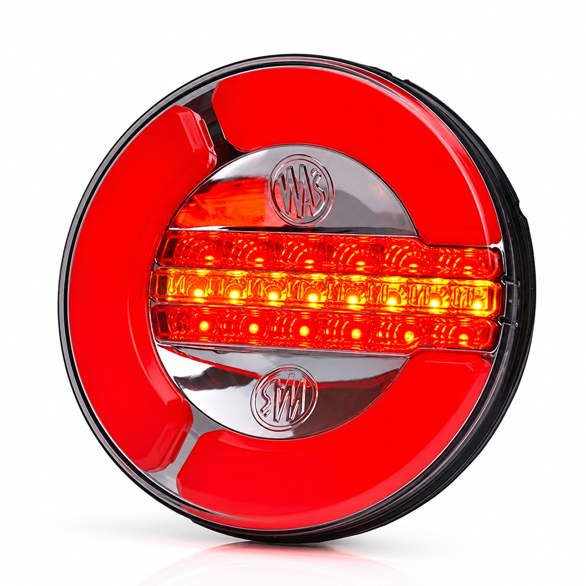 WAS W153 Round Neon Tail Light with Stop, Tail & Indicator