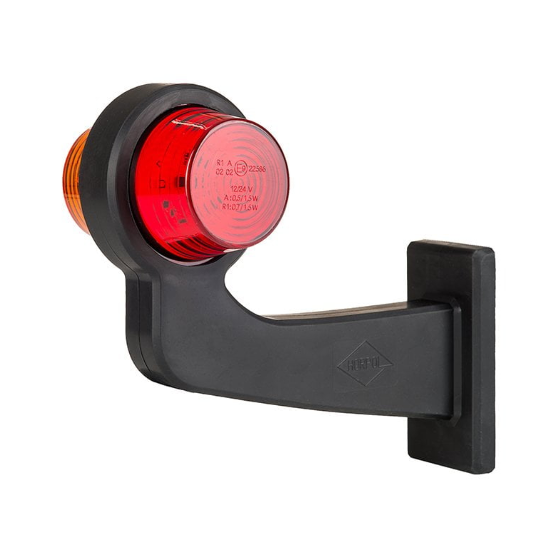 Old School Danish Long Arm Marker Light / Amber & Red