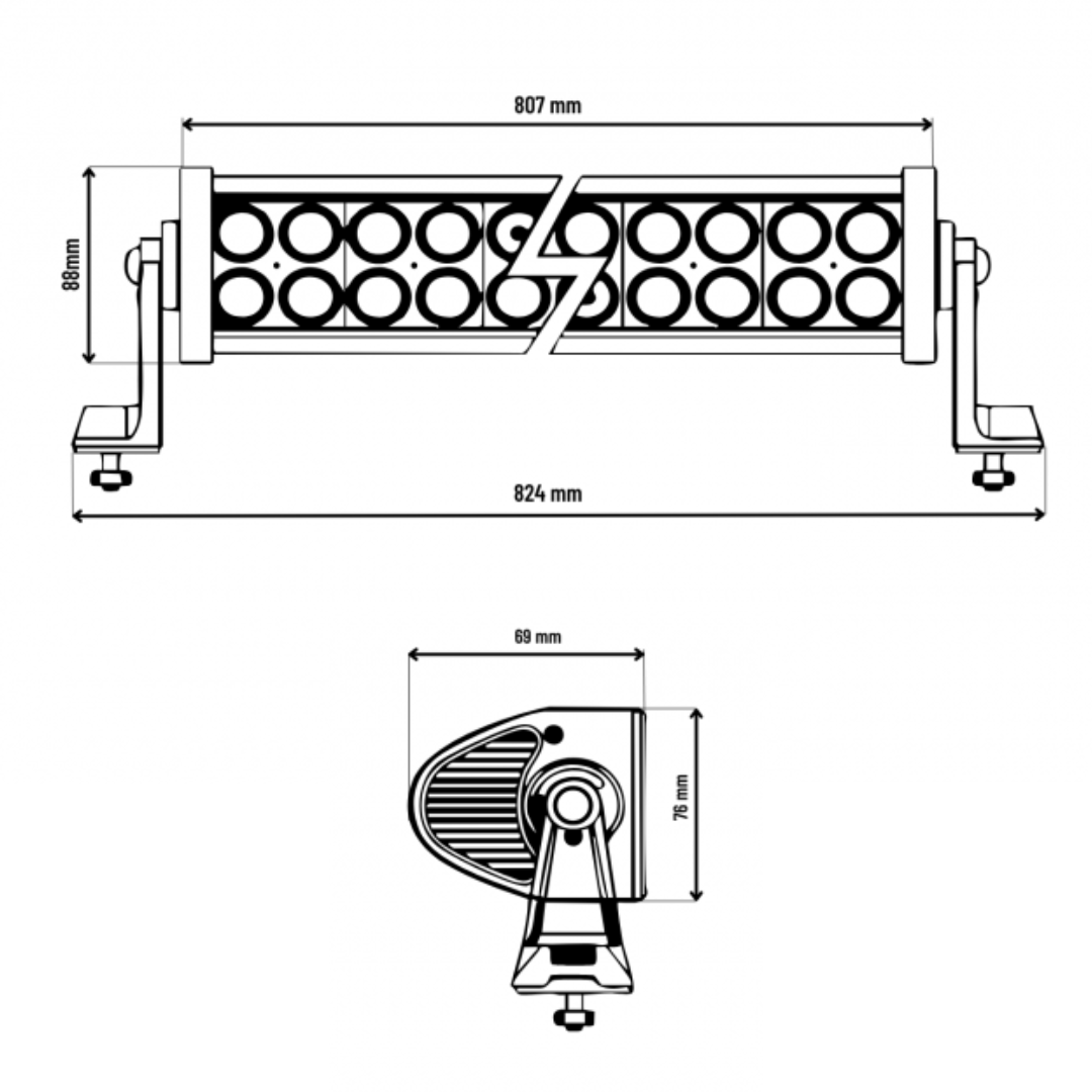 32" LED Light Bar with Dual Amber & White DRL Strip