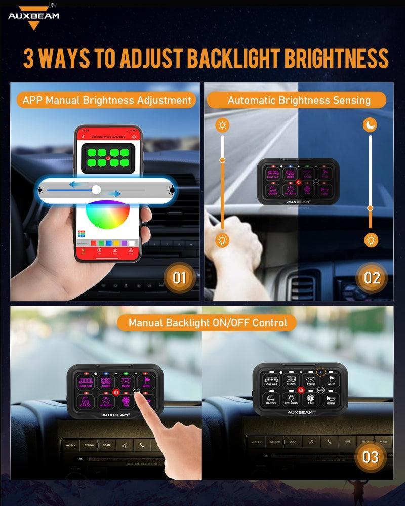 8 Way Auxbeam Control Panel with Mobile App