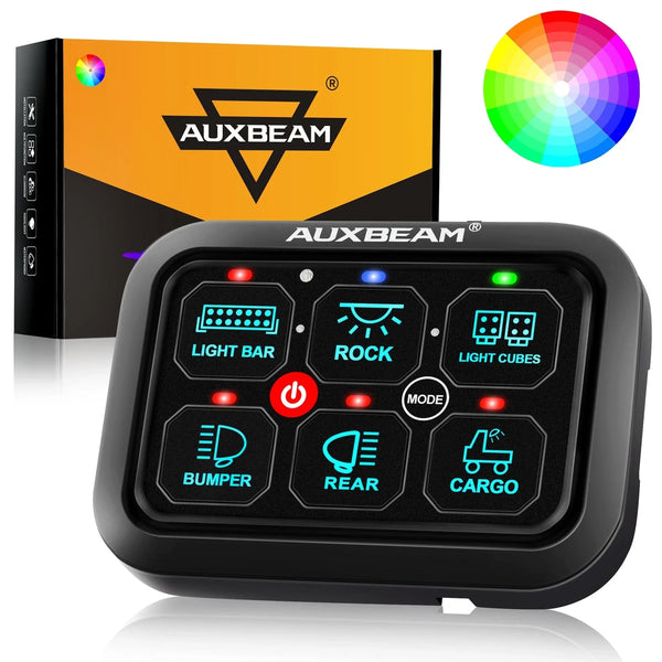 パーツ AUXBEAM 6 Gang Switch Panel System 6 Way Auxbeam Control Panel