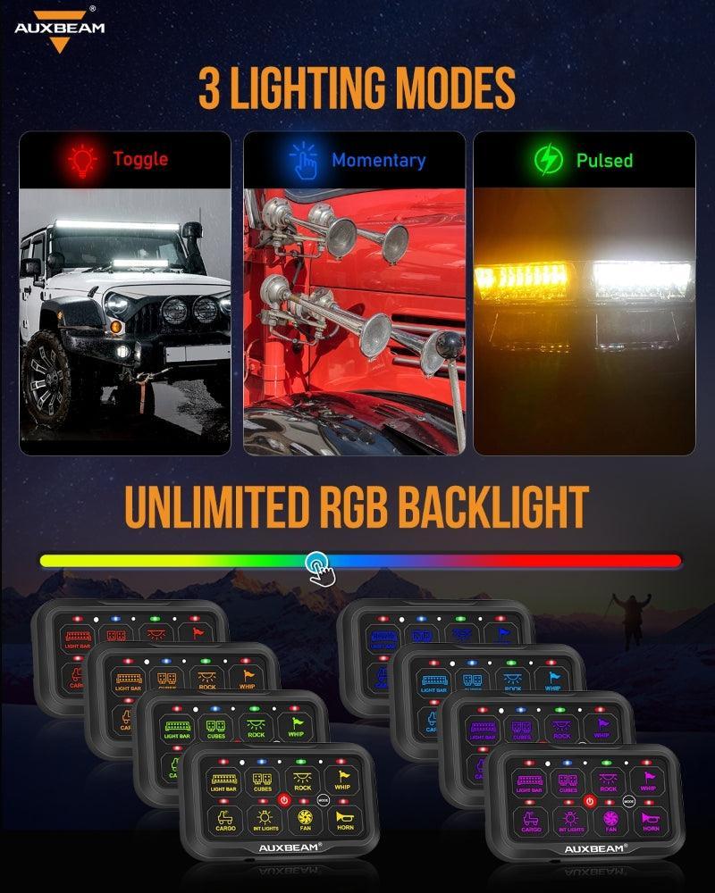 8 Way Auxbeam Control Panel with Mobile App