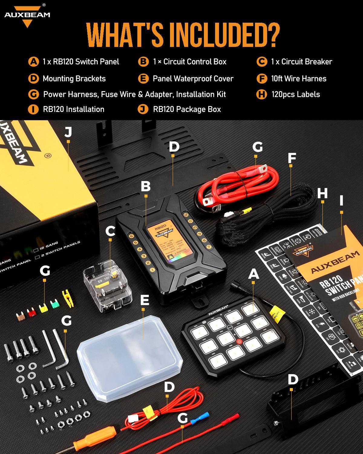 12 Way Auxbeam Control Panel UK + Ireland
