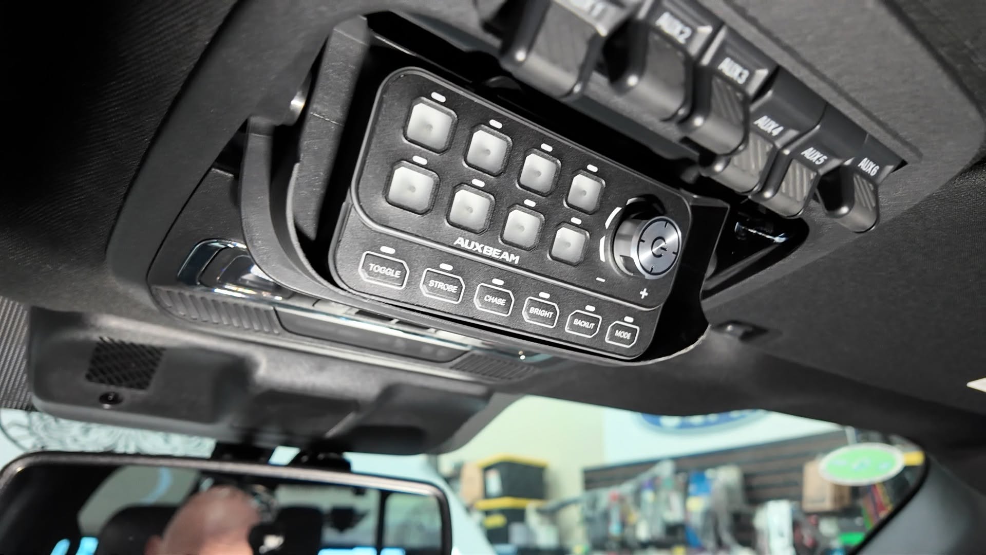 8 Way Auxbeam Control Panel with Control Knob / Dim, Chase, Dynamic Functions UK + Ireland