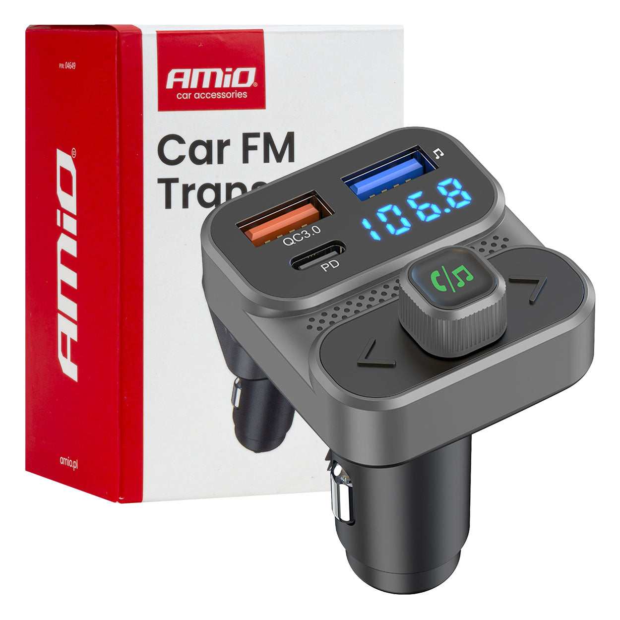 Bluetooth FM Transmitter with Handsfree & Charging Ports