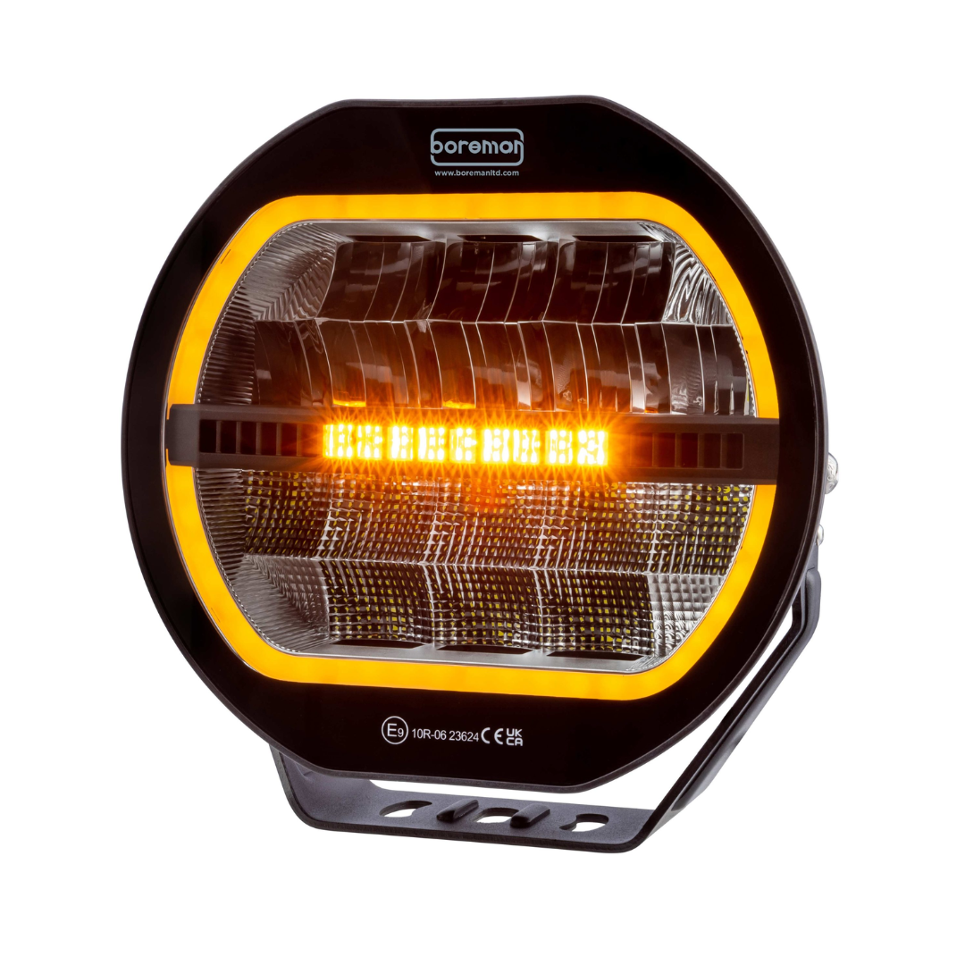 Làmpada de conducció LED Boreman Halo amb llum estroboscòpica