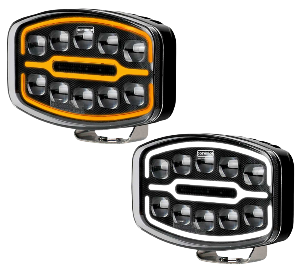 Boreman Polaris 1001-1630 Full LED Driving Light for trucks with Amber / Clear Position Light