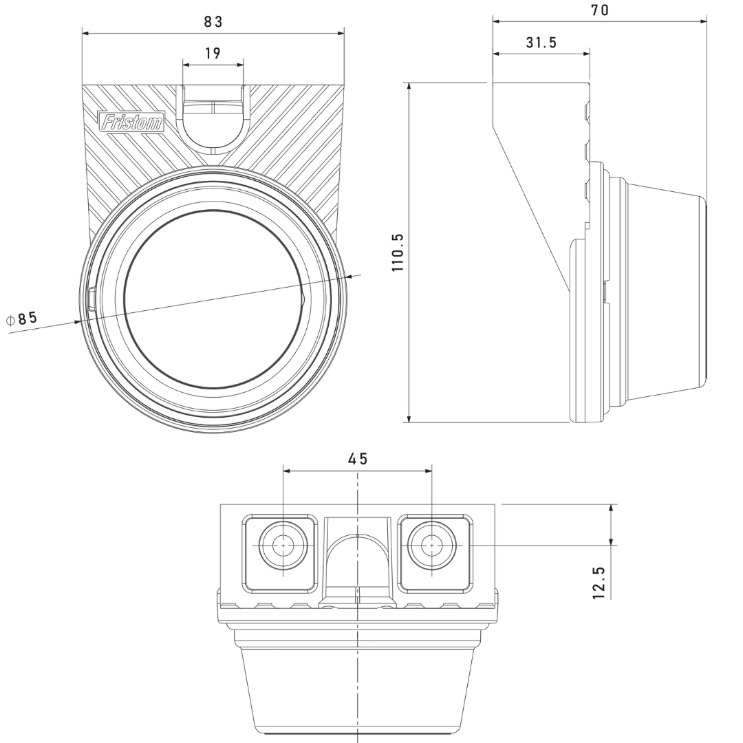 Fristom FT-059 Round LED Marker Lights with Reflector and Bracket