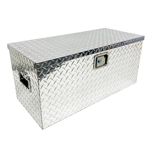 Large Chequer Plate Aluminium Trailer Storage Box / 810 x 372 x 370mm - spo-cs-disabled - spo-default - spo-disabled