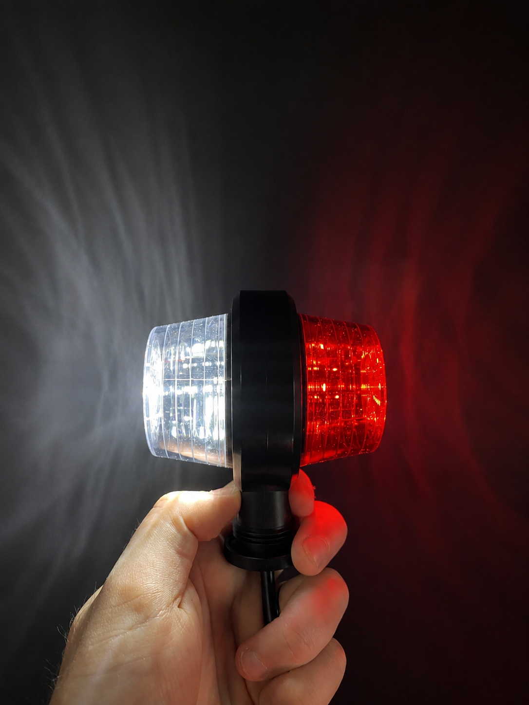 Old School Danish Short LED Outline Marker Light / Red & Clear Lens