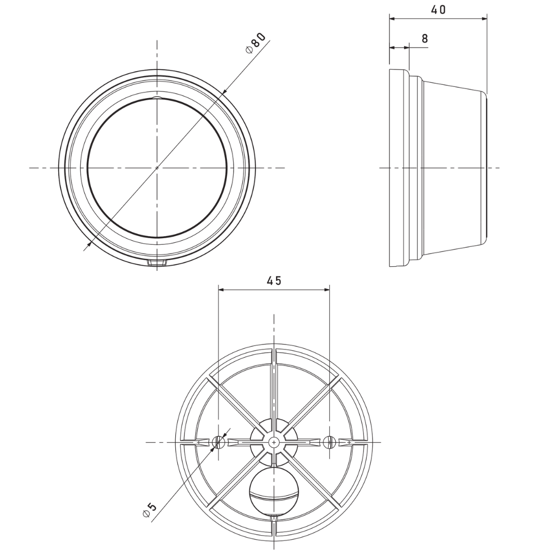 Fristom FT-059 Round LED Marker Lights with Reflector and Bracket