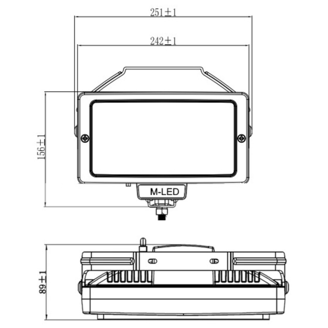 Classic 220 Rectangular Spot Lamp with Dual Position Light Strip UK + Ireland