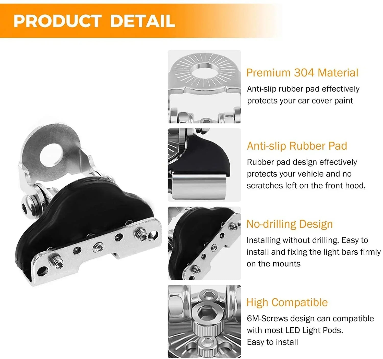 Ditch Light Bonnet Mounting Brackets