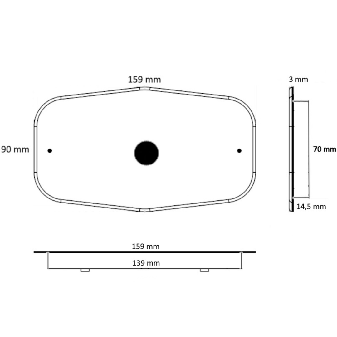 12mm Recessed Base for Double Burner Lights