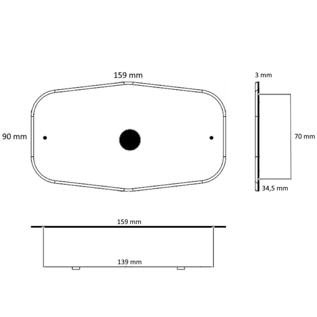 35mm Recessed Base for Double Burner Lights