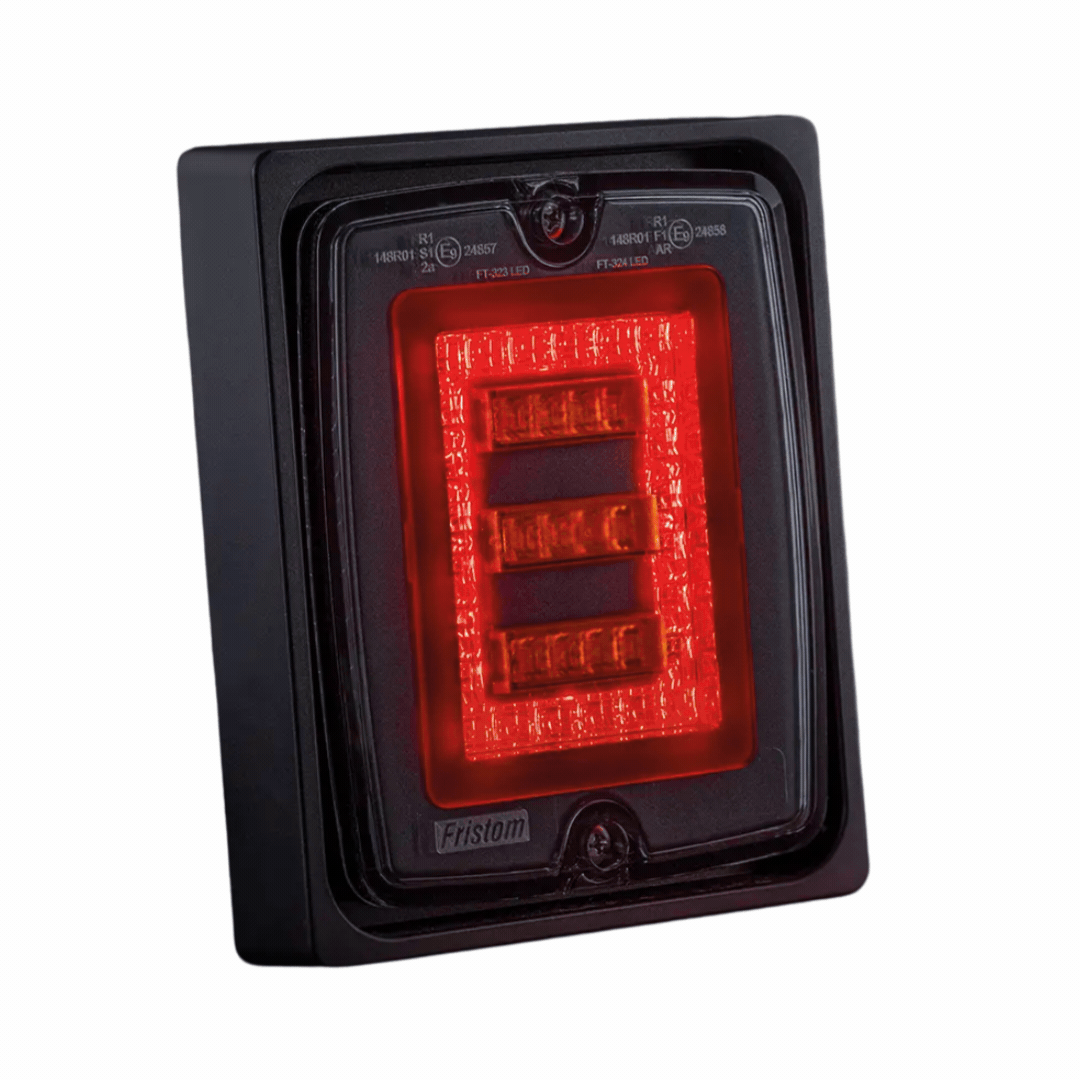 Fristom FT-323 Block Lamp con luz de freno, luz de posición e indicador, similar a las luces traseras Ledson Breeze Strands IZE.