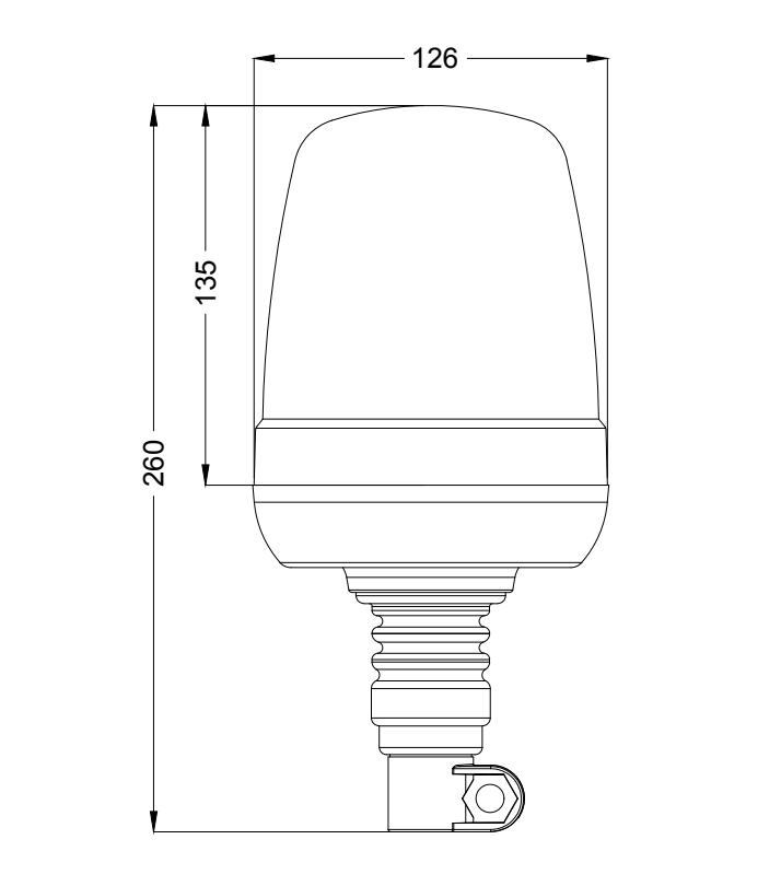 LED-Rundumleuchte mit Flexi-DIN-Fix -