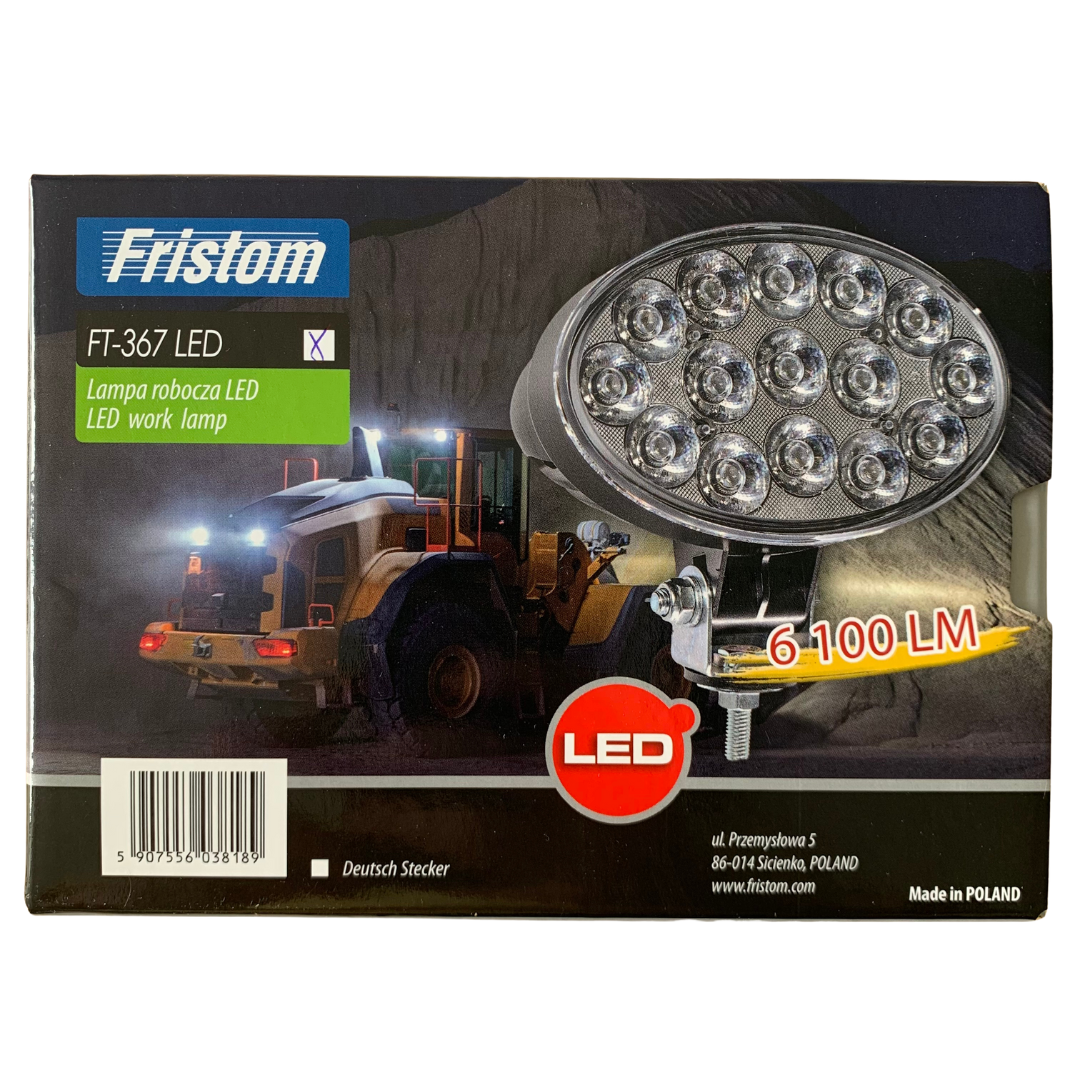 Fristom FT-367 LED spot light with packaging on a white background