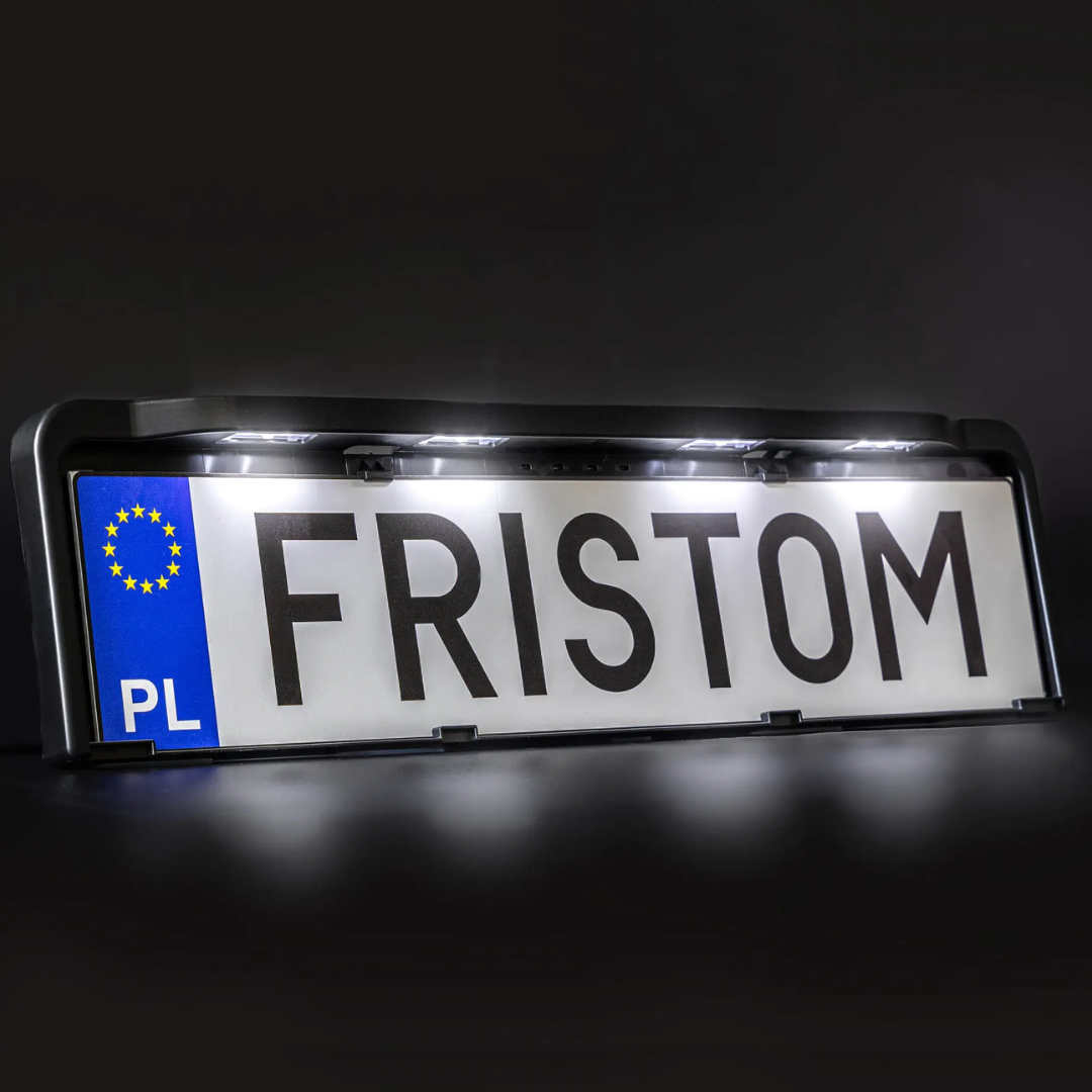 fristom number plate holder with led lights built in