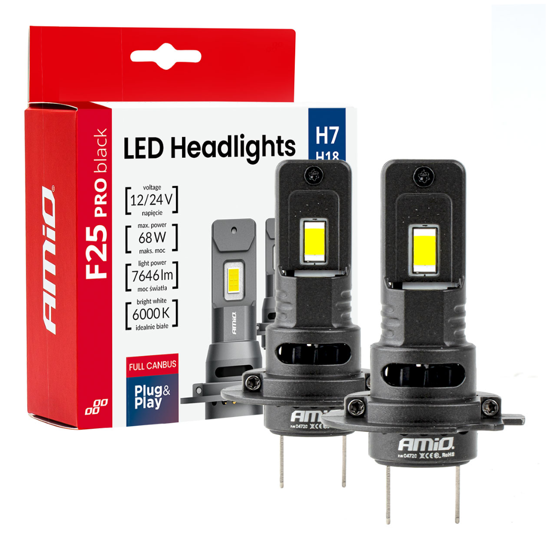 F25 PRO Black Edition Direct Fit LED Headlight Bulbs / H7