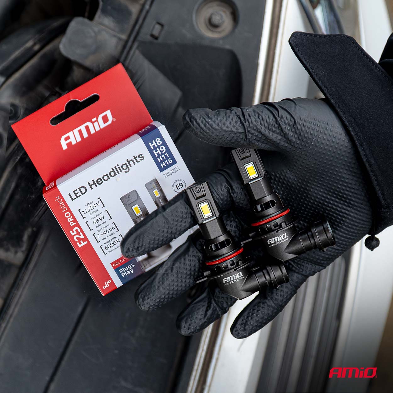 F25 PRO Black Edition Direct Fit LED Headlight Bulbs / H8,H9,H11,H16